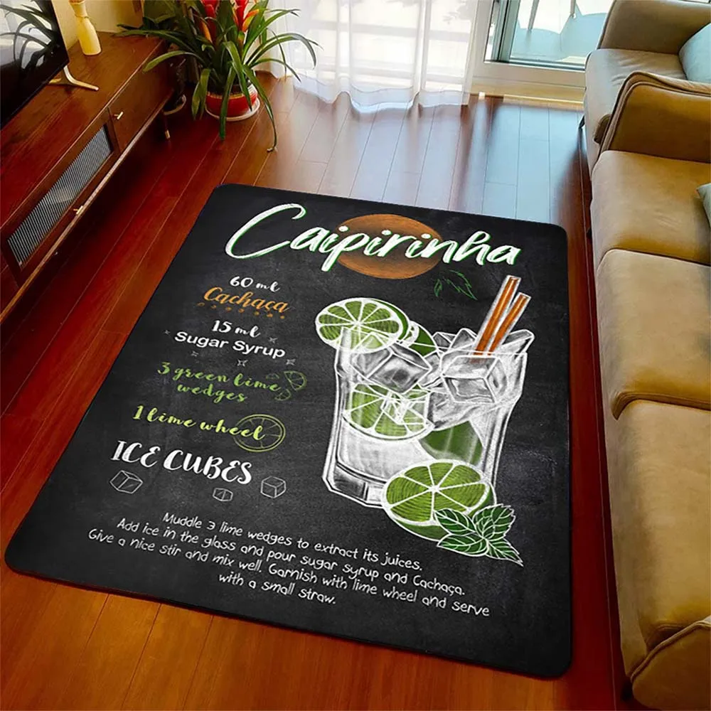 

Cocktail Recipe Art Mat Carpet Fashion Gift for Boy Friend Dad Husband Bar Pub Club Man Cave Bedroom Decoration Home Decor