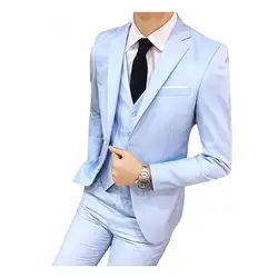 3Pcs/Set Luxury Plus Size Men Suit Set Formal Blazer +Vest +Pants Suits Sets Oversize For Men's Wedding Office Business Suit Set