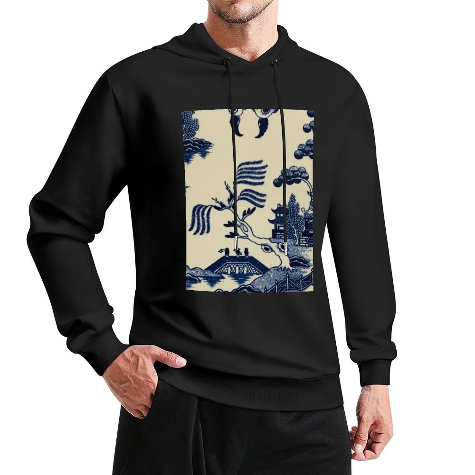 

Blue Willow Pattern Pullover Hoodie men's sweat-shirt anime clothes hoodies and sweatshirts new