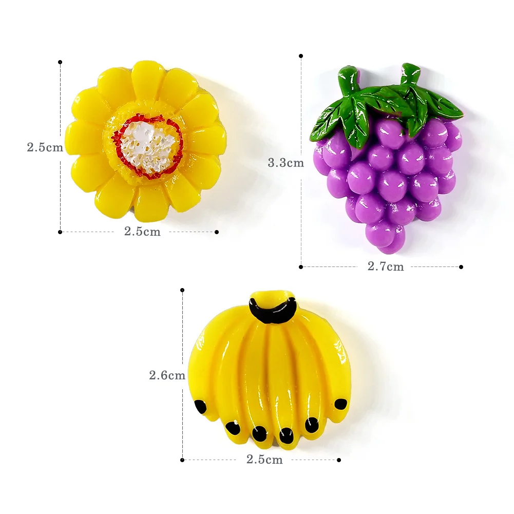 10pcs Fruits Resin Fridge Magnets Whiteboard Souvenir Refrigerators Magnetic Sticker Home Decor Kitchen Decoration Accessories view 3