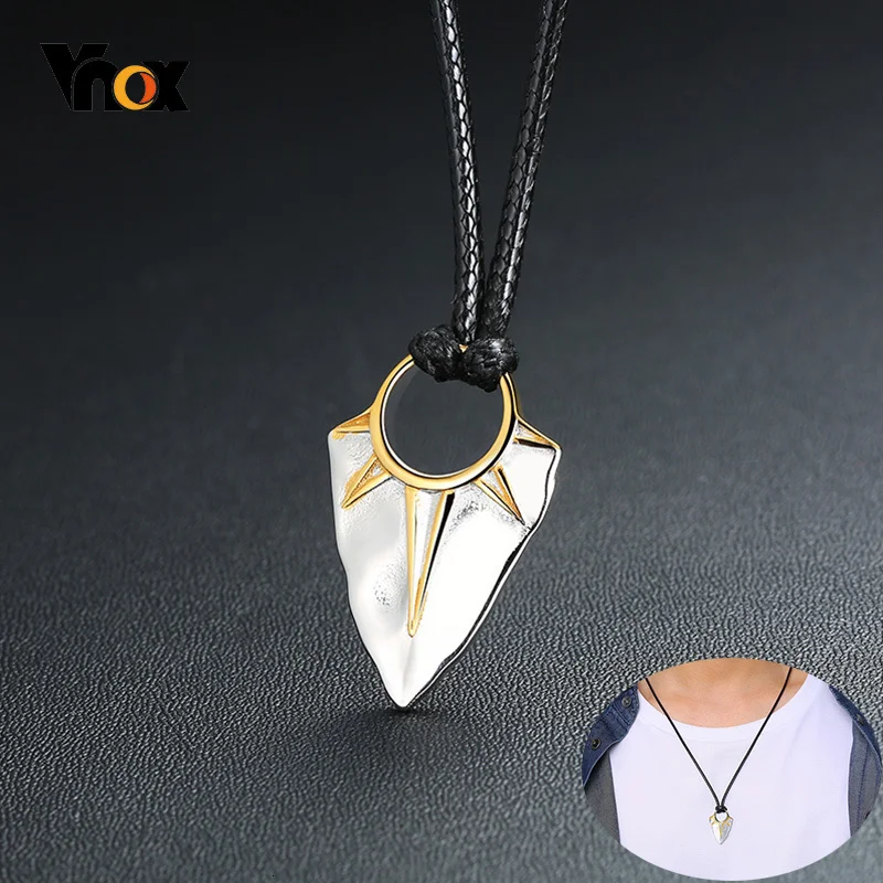 Vnox Men Rock Punk Arrow and Sun Elements Pendant Necklaces for Male Hip-hop Party Wear Jewelry
