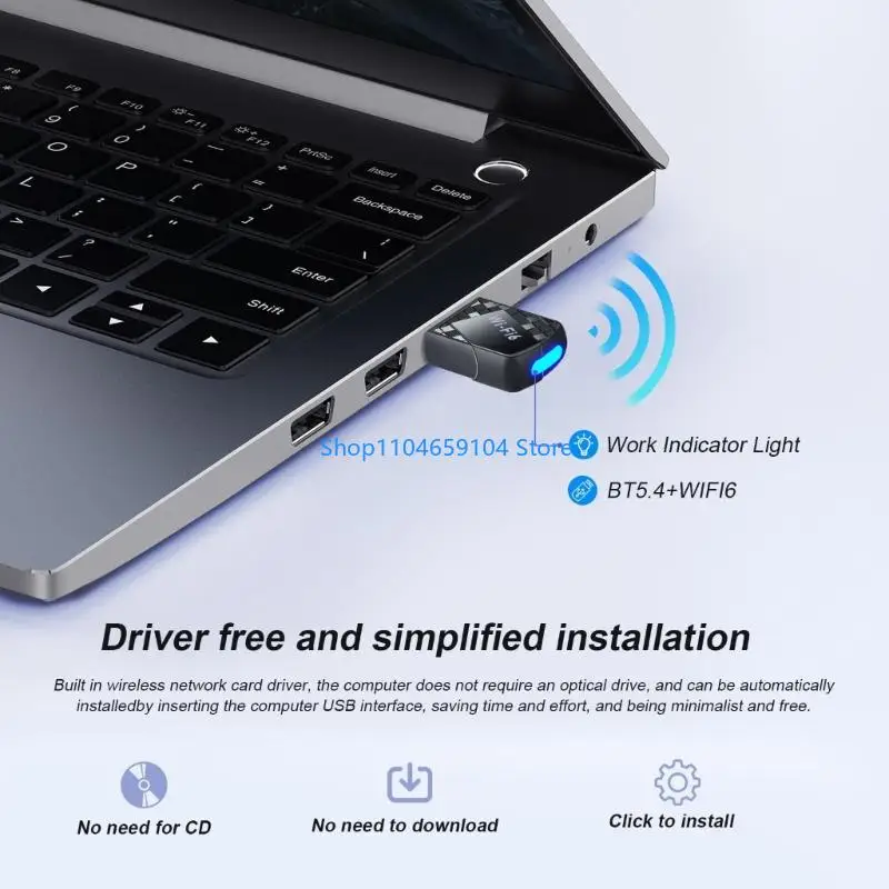 AX900 USB WiFI 6 Bluetooth-kompatibler Adapter Dongle Doppelband 2,4 GHz & 5GHz