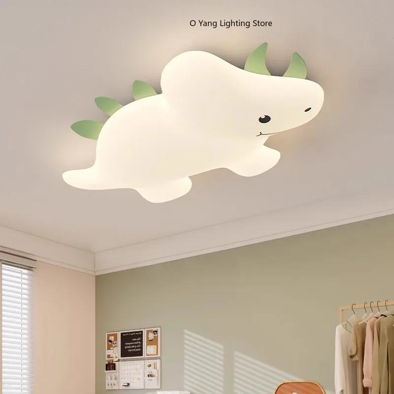 Dinosaur Ceiling Light Tyrannosaurus Triceratops Lamp Cute Warm Nursery Baby Room Boy Girl Bedroom Ceiling Lamps L52cm