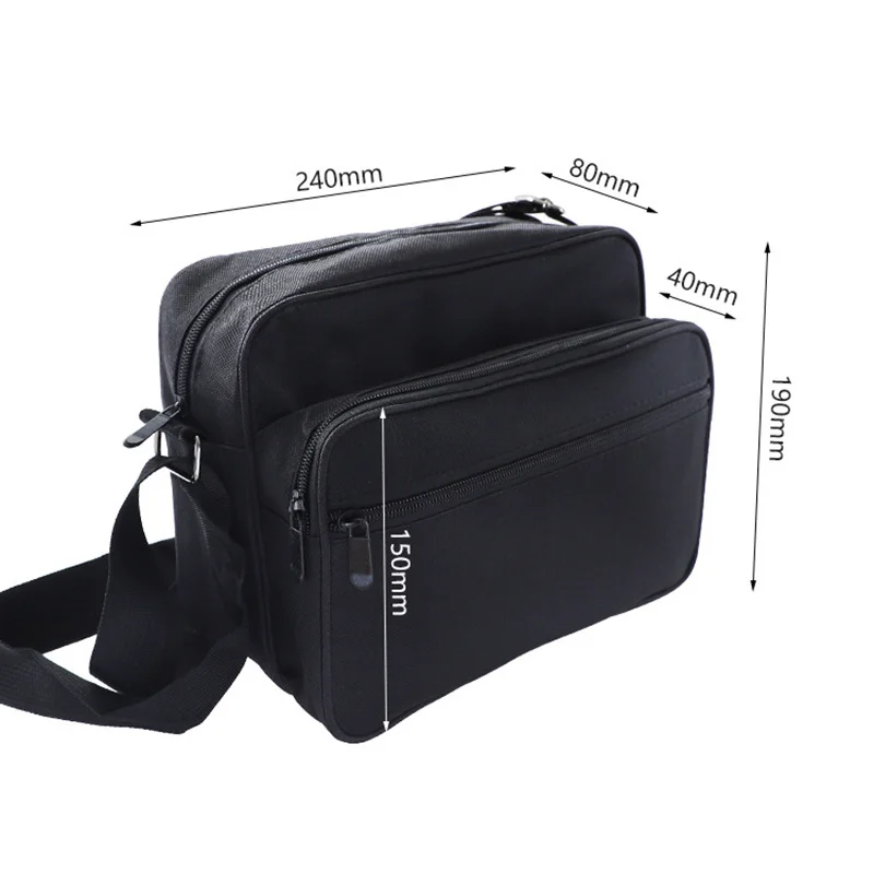 Realmote Multifunctional Shoulder Bag Wear-resistant Storage Tool Kit Black Canvas Satchel Package For Maintenance Electrician