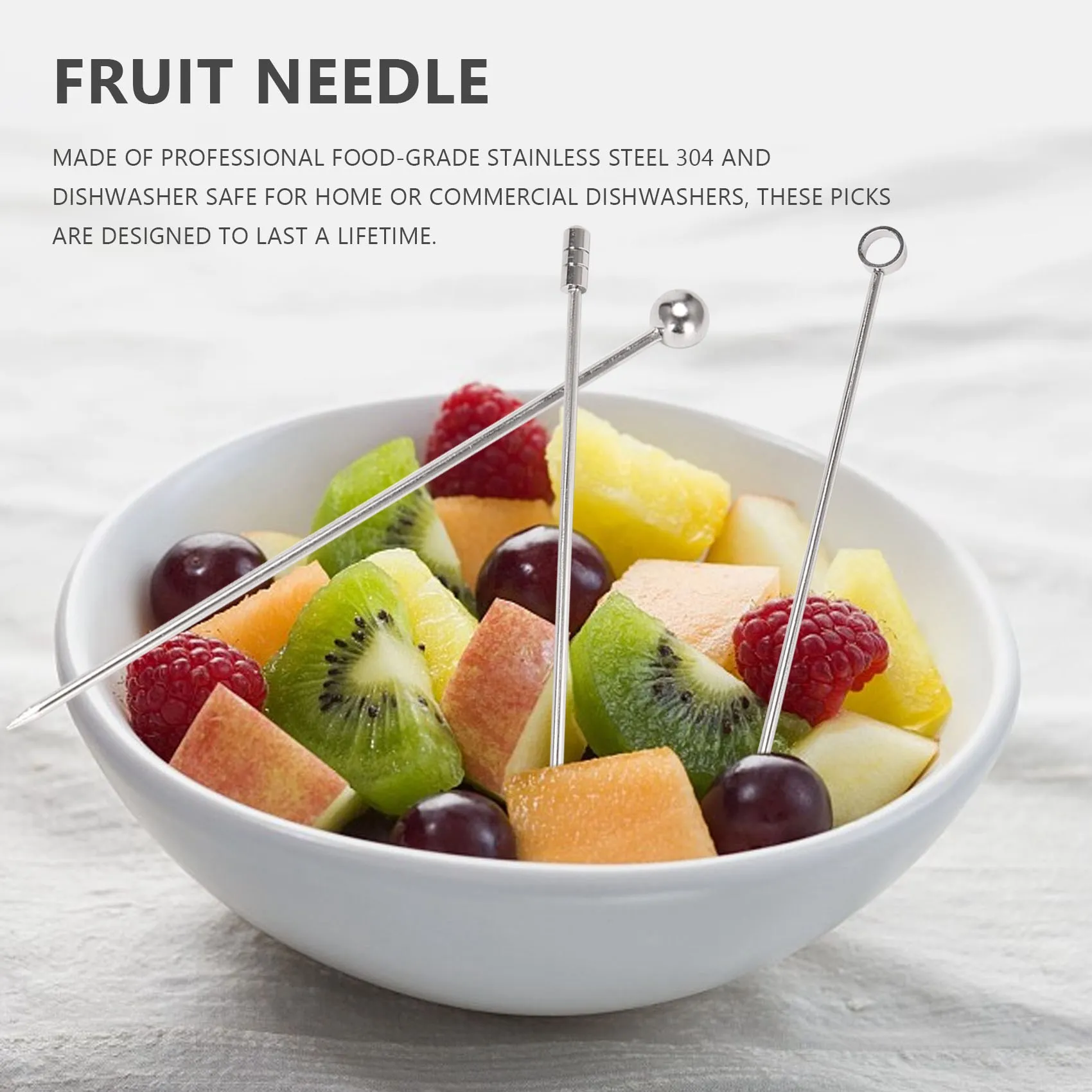 Aço inoxidável Cocktail Picks, Escolhas Set, Pacote de 15