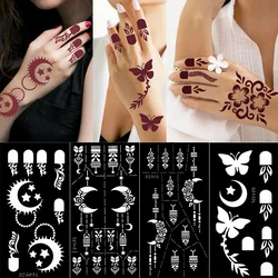 Reusable Henna Tattoo Stencil for Hand Moon Flower Mehndi Stencils Designs Painting Tattoo Template DIY Tattoo Supplies