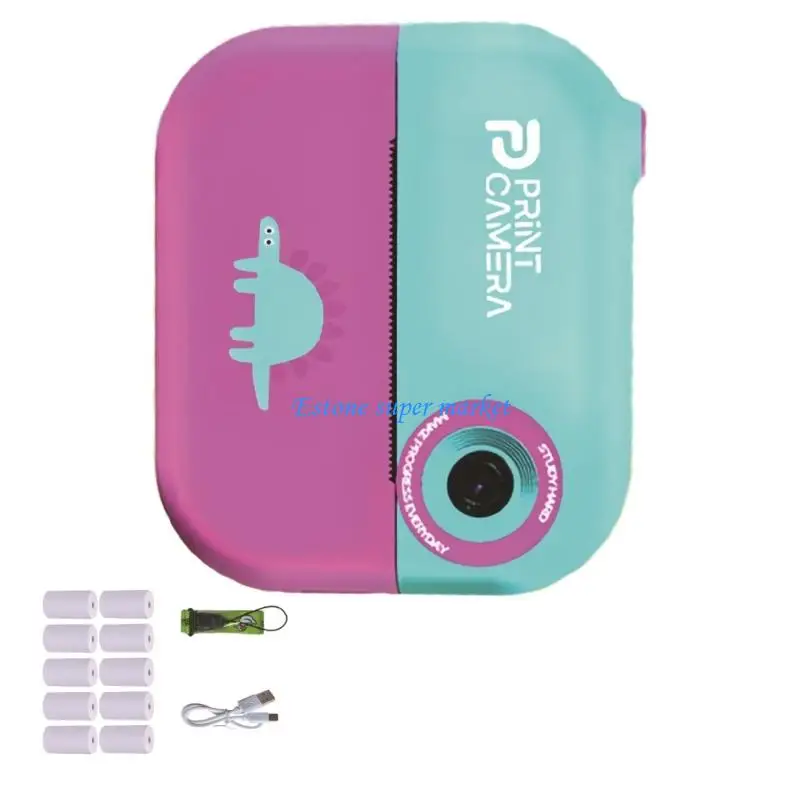 090B Kreatywny strzelający aparat zabawkowy dla dzieci Natychmiastowy wydruk zdjęcia 16 pamięci Zbudowane w konkursach USB