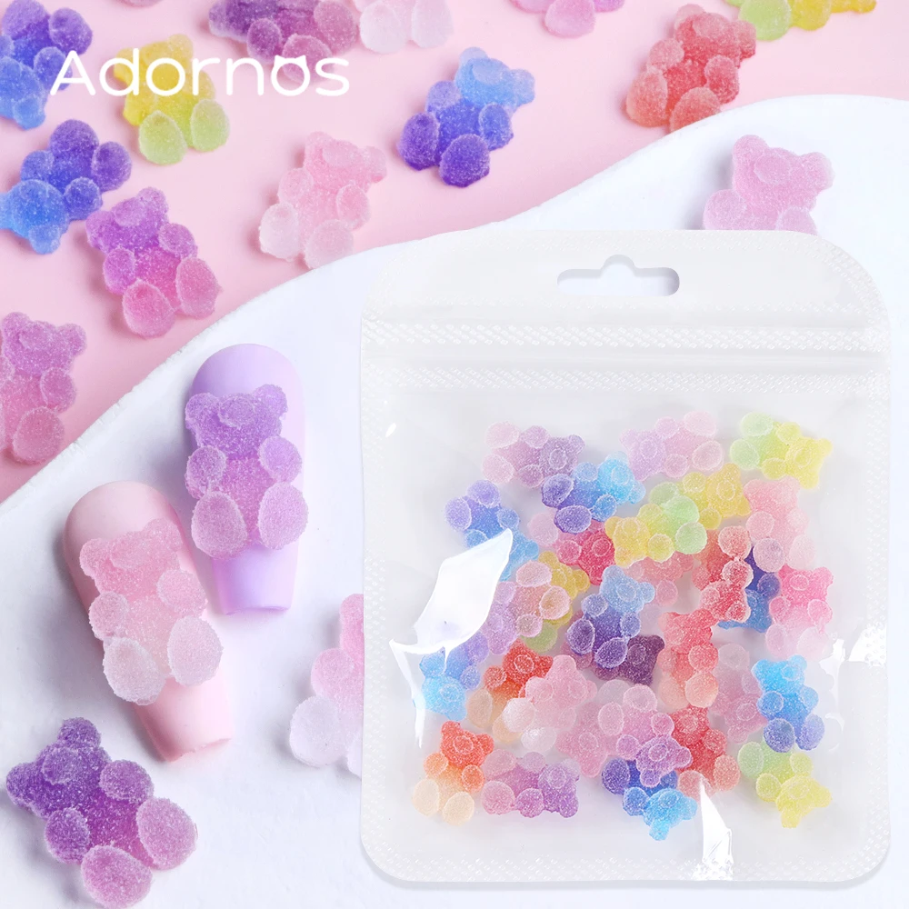 30pcs Gummy Cute Bears Resin Accessories Mini Bears Handmade Keychains Making Supplies Christmas Gifts Crafts Kawaii Accessories
