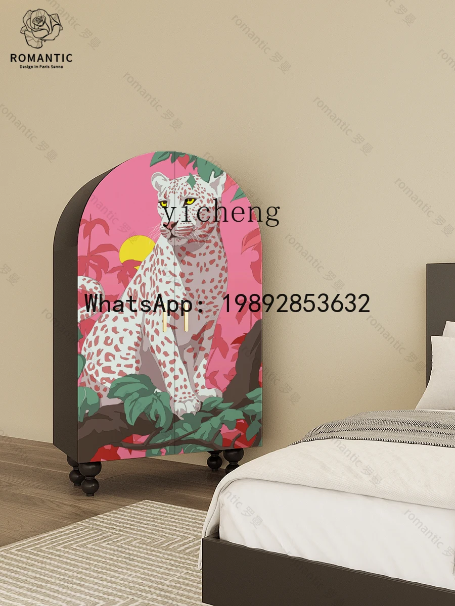 

Retro Wall-Mounted Solid Wood Bedroom Double-Door Storage Wardrobe Home Locker