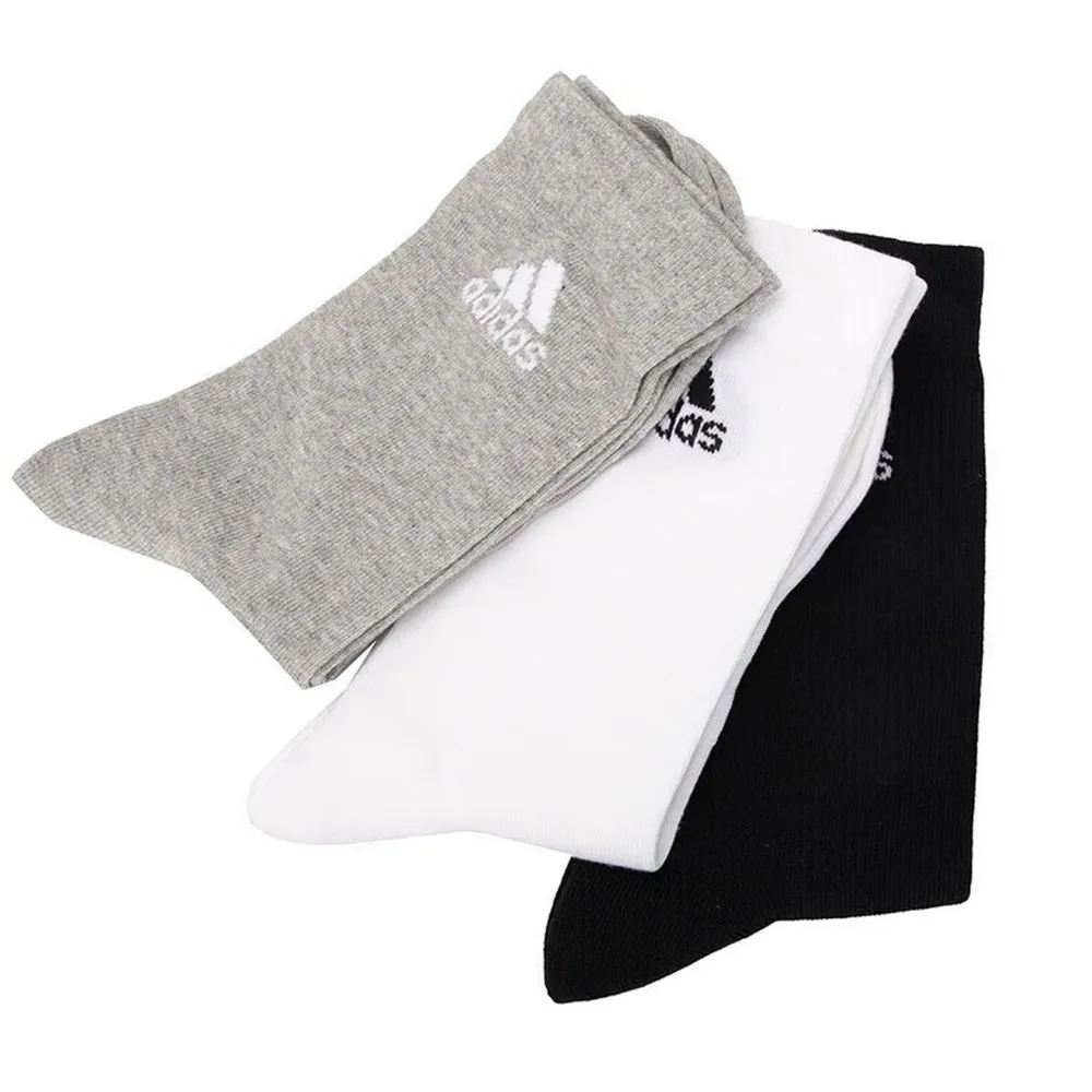

Adidas Men's and Women's Comfortable, Breathable, and Non-Slip Ankle Running Socks, 3-Pack in Black, Gray, and White DZ9392