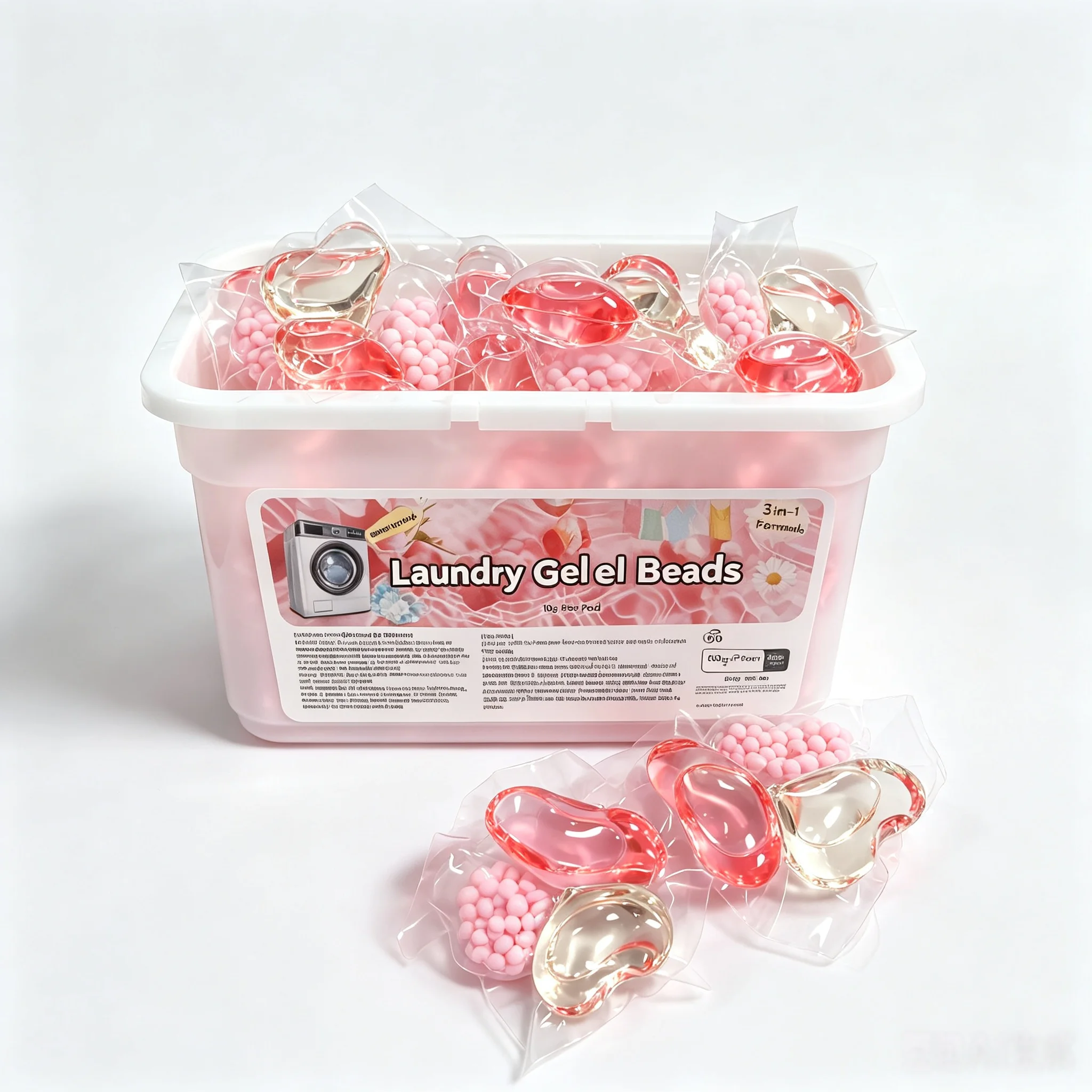 

30-Pack 10g/Pod 3-Chamber Laundry Capsules - Cherry Blossom Fragrance, Stain Removal & Color Guard for All Fabrics