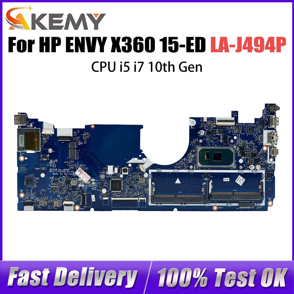 

Computer Mainboard For HP ENVY x360 Convertible 15-ED L93868-601 L93870-601 LA-J494P Motherboard CPU i5-1035G1 I7-1065G7 Gen