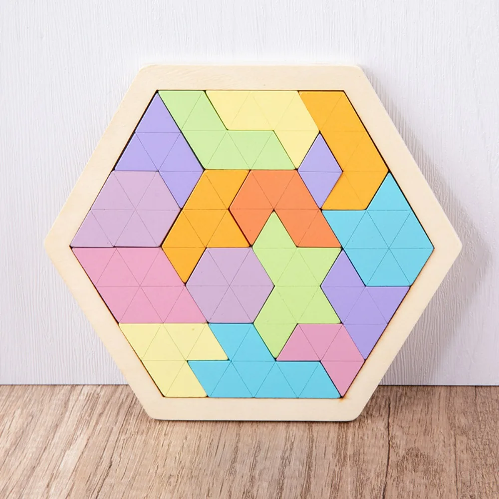 Jigsaw Montessori Puzzles Toys Interactive Pattern Cognitive Wooden Geometry Puzzle Toys Challenges Logical Thinking