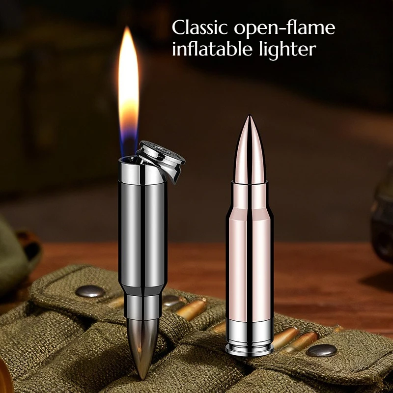 

Creative Metal Vintage Open-flame Lighter with Cyclic Inflation Feature - Stylish Men's High-end Lighter Gift