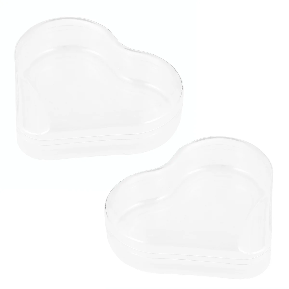 

5Pcs Clear Heart-Shaped Mini Jewelry Box Portable Lightweight Safe for Storing Beads Rings Cosmetics Desktop Organization