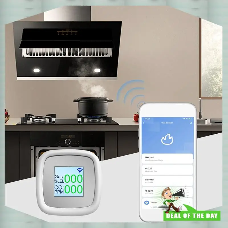 

24-Hour Delivery Tuya Combustible Gas Detector Gas Alarm Digital Gas Detection Sensor Sound Alarm Smart Air Quality Detector