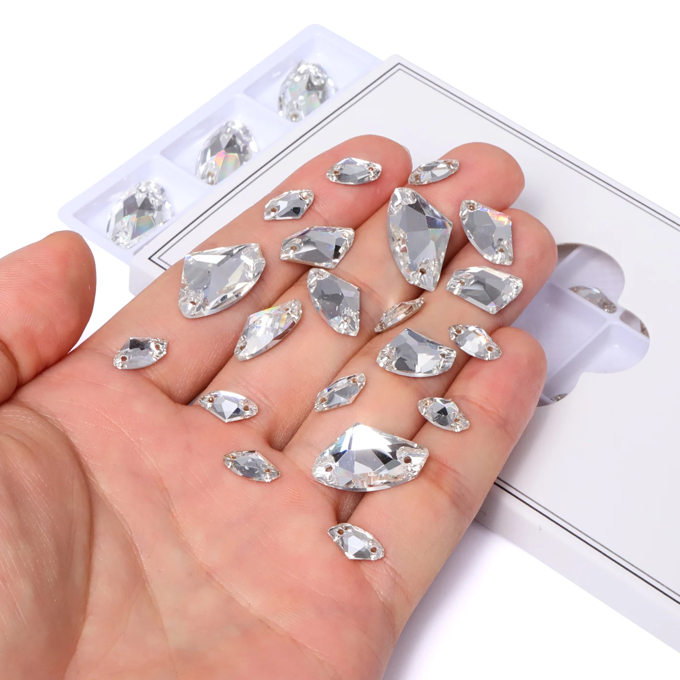 24 шт., разные размеры, галактическое бутиковое стекло, пришивные стразы с плоской задней частью, украшение из кристаллов для DIY, свадебные платья, изготовление ювелирных изделий