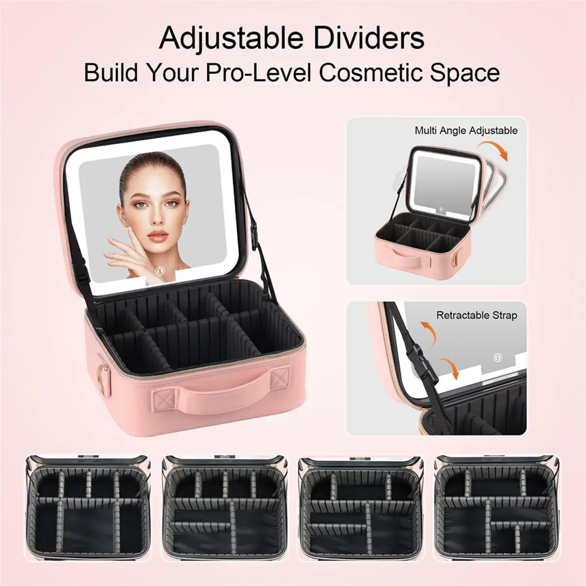 babq-makeup-case-with-led-light-mirror-10-inch-portable-travel-cosmetic-organizer-bag-with-adjustable-dividers-pink