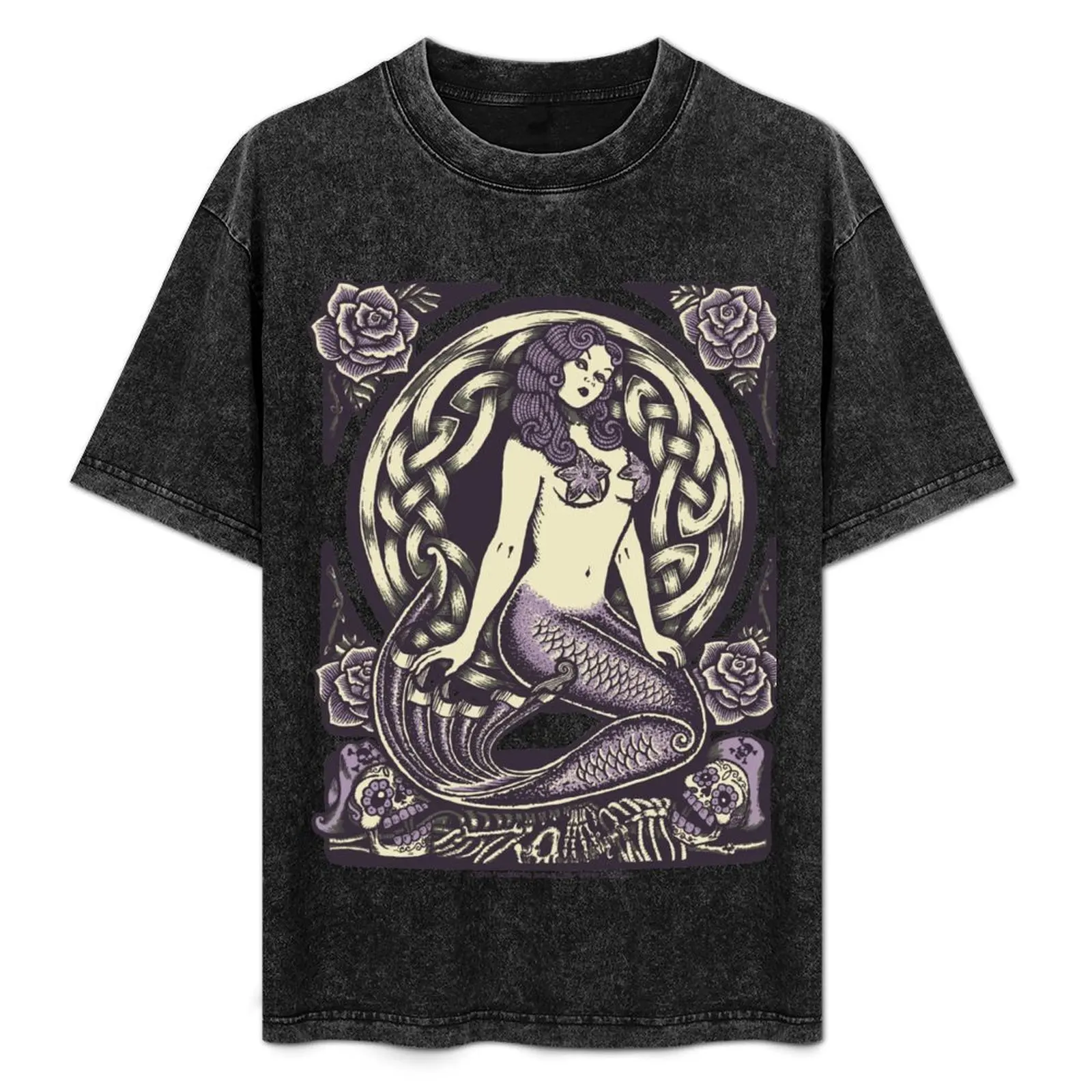 

Mermaid and Skulls T-Shirt boys animal print baggy shirts Short sleeve tee funny costumes heavy weight t shirts for men