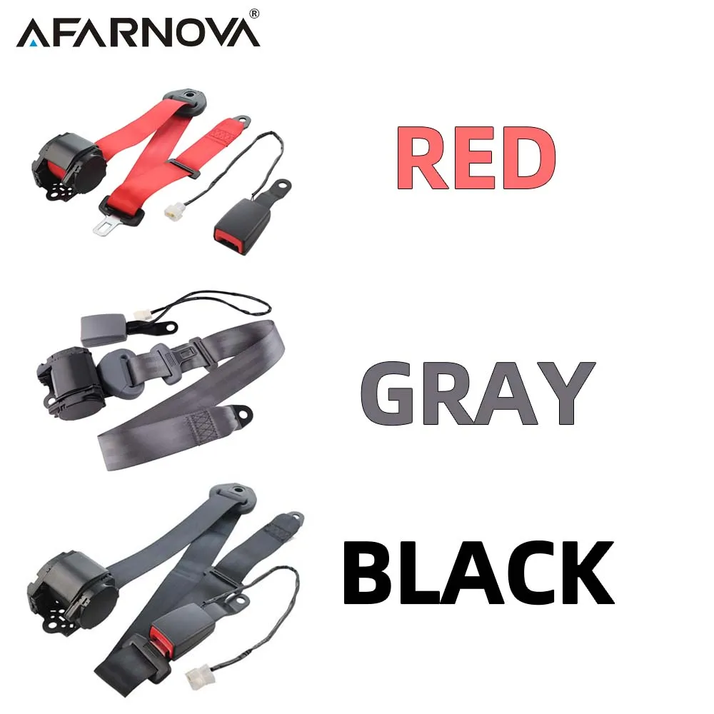 High Quality Seat Belts 3 Point Sensor Seat Belts Adujstable Black Red Gray Seat Belt With Cam Lock Retractable Belt Accessories