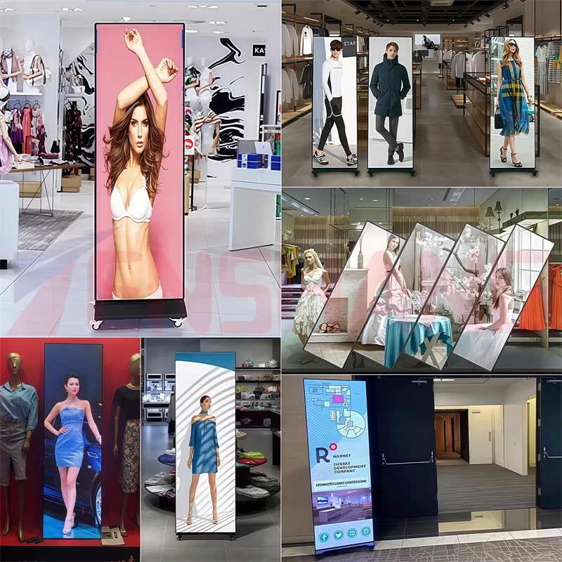 Display per poster con schermo LED pubblicitario intelligente portatile per interni P2.5 progettato in Cina all'ingrosso per centri commerciali Atemid