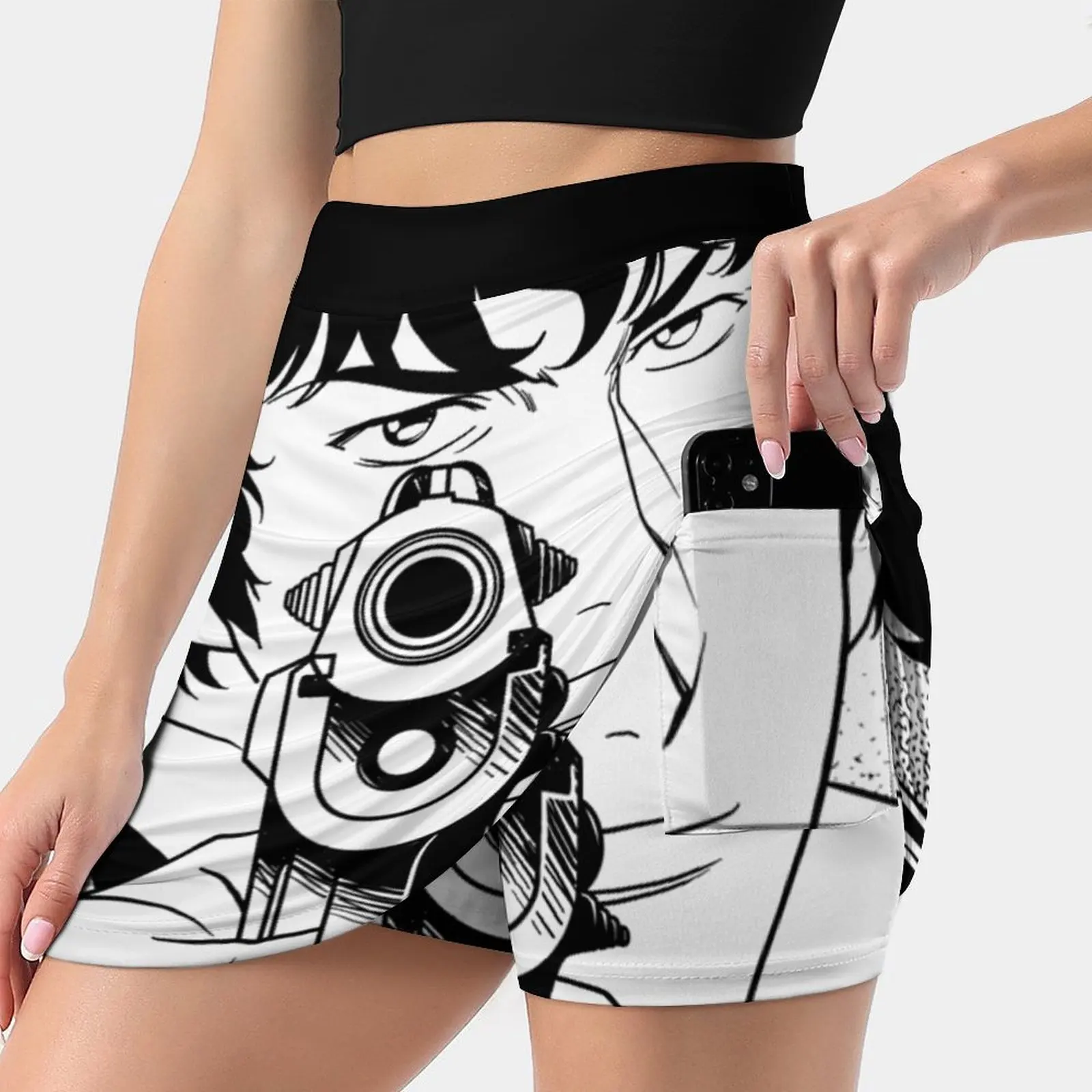 Space Cowboys Fake Two-Piece Hakama Skirt Women Pencil Skirts Workout Sports Mini Skirt Cowboy Bebop Spike Spiegel Faye