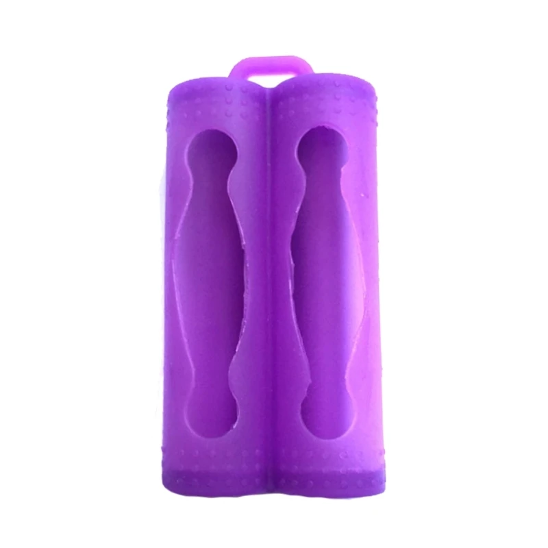 Protetor silicone da bateria 2 slots Bolsa armazenamento manga silicone Suporte bateria para bateria 18650