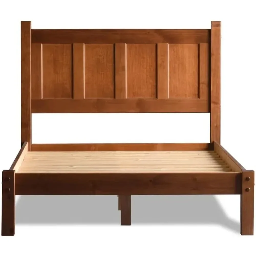 Shaker Solid Wood Panel Platform Bed,  Cherry