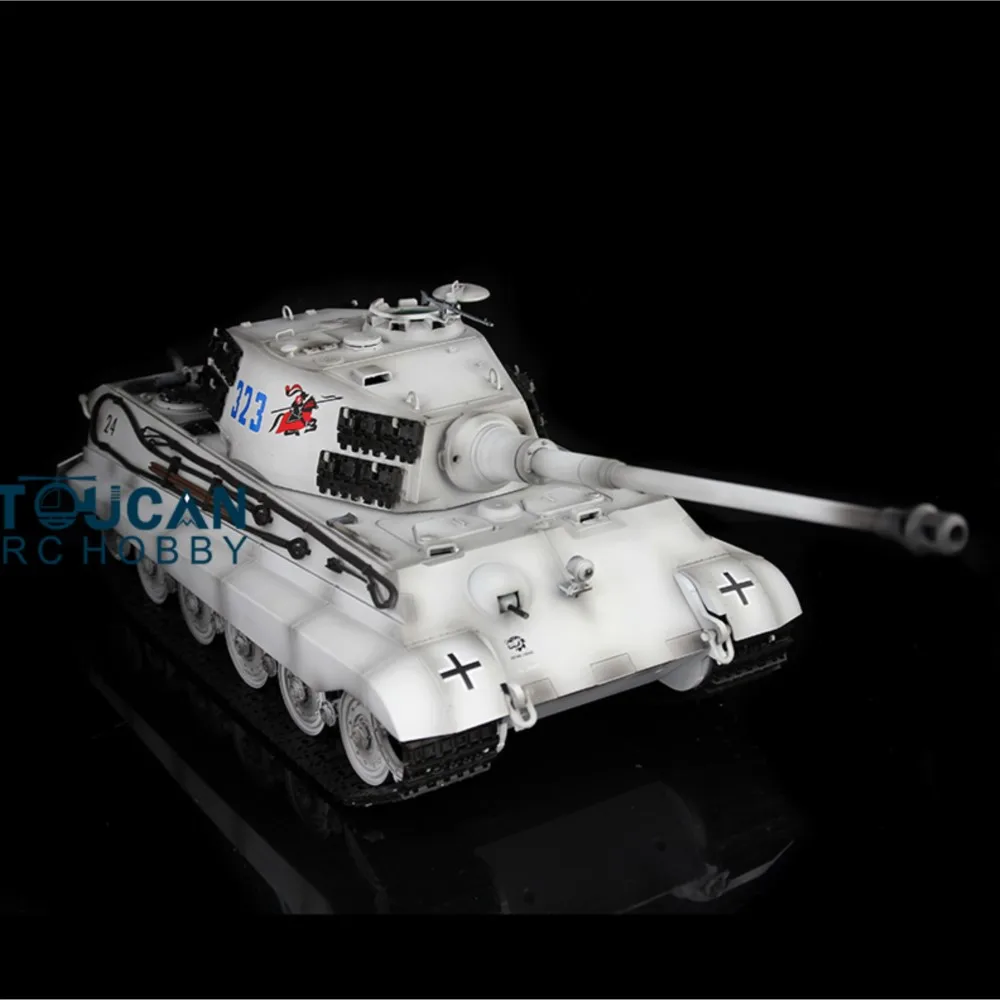 Henglong 1/16 Snow 7,0 tanque de plástico alemán King Tiger RC 3888A 360 torreta giratoria batalla infrarroja TH17547-SMT7