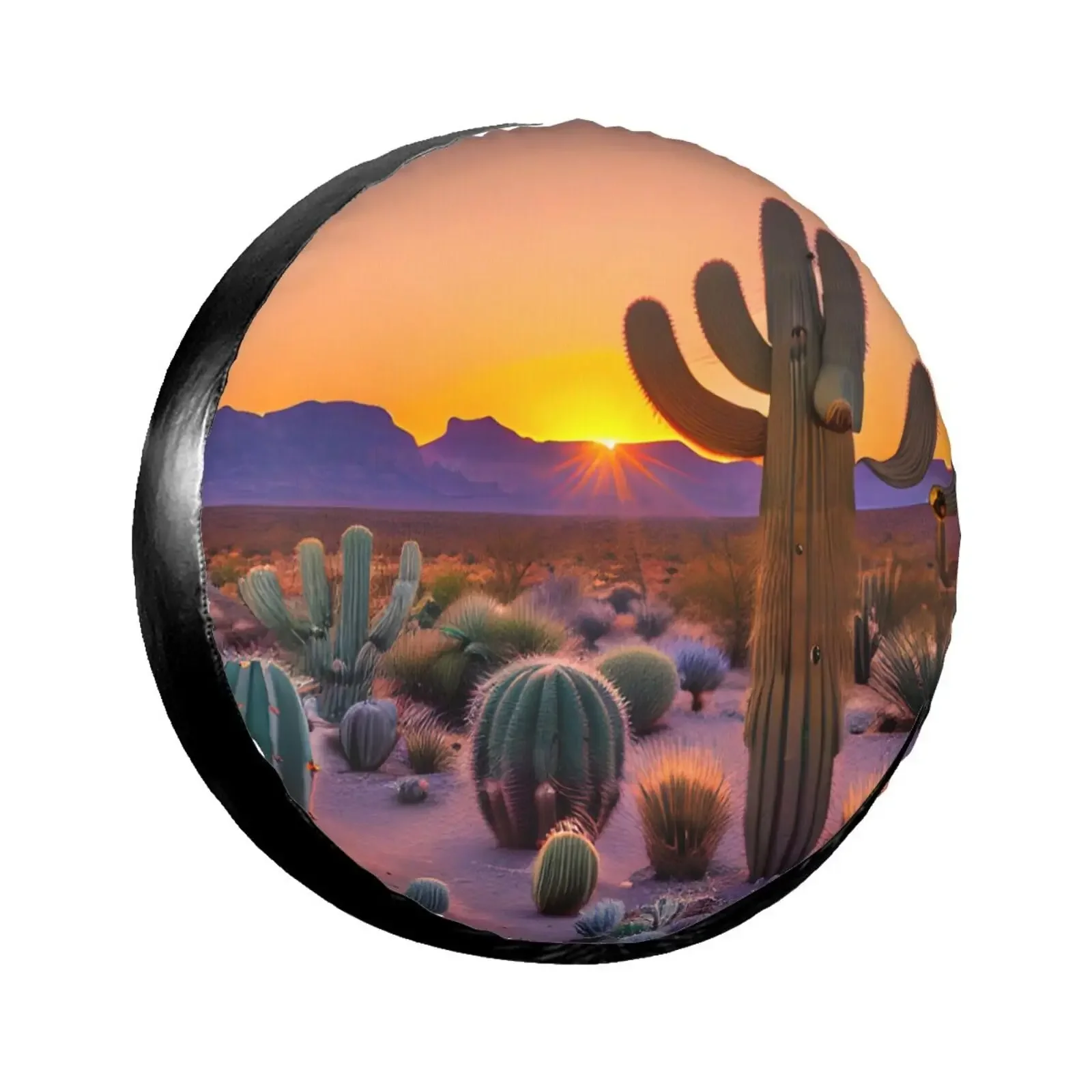 

Чехол для запасной шины Sunset Cactus, чехол для запасной шины для жилого автоприцепа, внедорожника, грузовика, кемпера, аксессуары для путешествий