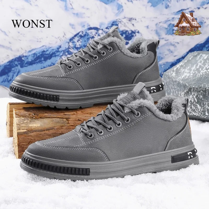 

Дизайнерская противоскользящая мужская обувь, мужская кожаная повседневная обувь, уличные мужские рабочие ботинки на толстой подошве, удобная прогулочная спортивная обувь для мужчин