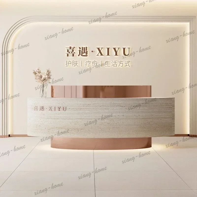 LJY Reception Desk Beauty Salon Training Institution Luxury Bar Counter Women Clothing Store Checkout Modern Company Front Desk