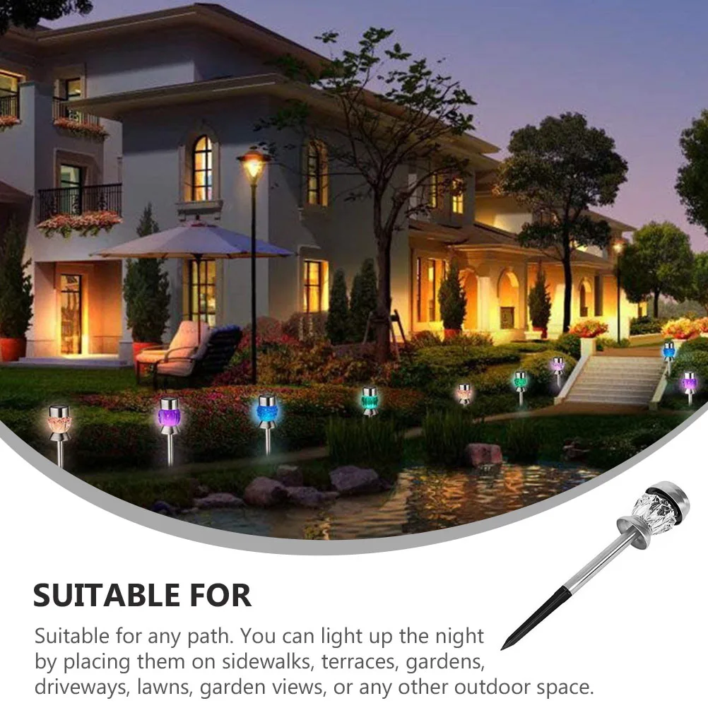 

Solar Powered Diamond Lamp Outdoor Garden Lights Waterproof LED Lawn Light Path Decor Solar Energy L Lighting