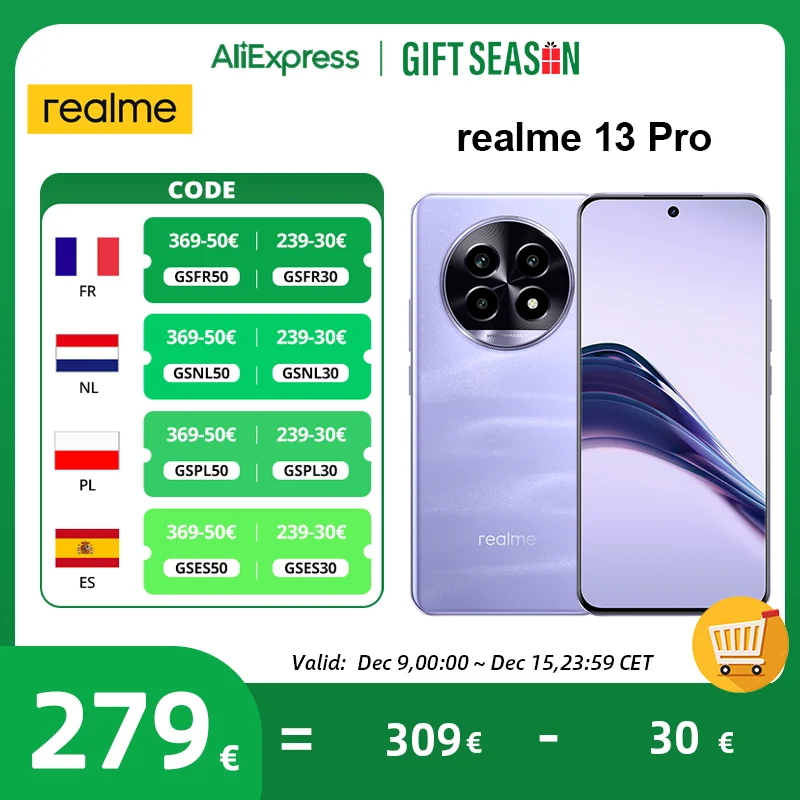 Global Version realme 13 Pro Snapdragon 7s Gen 2 Smartphone 5G Sony LYT-600 OIS Camera 120Hz Display 5200mAh Battery AI Imaging