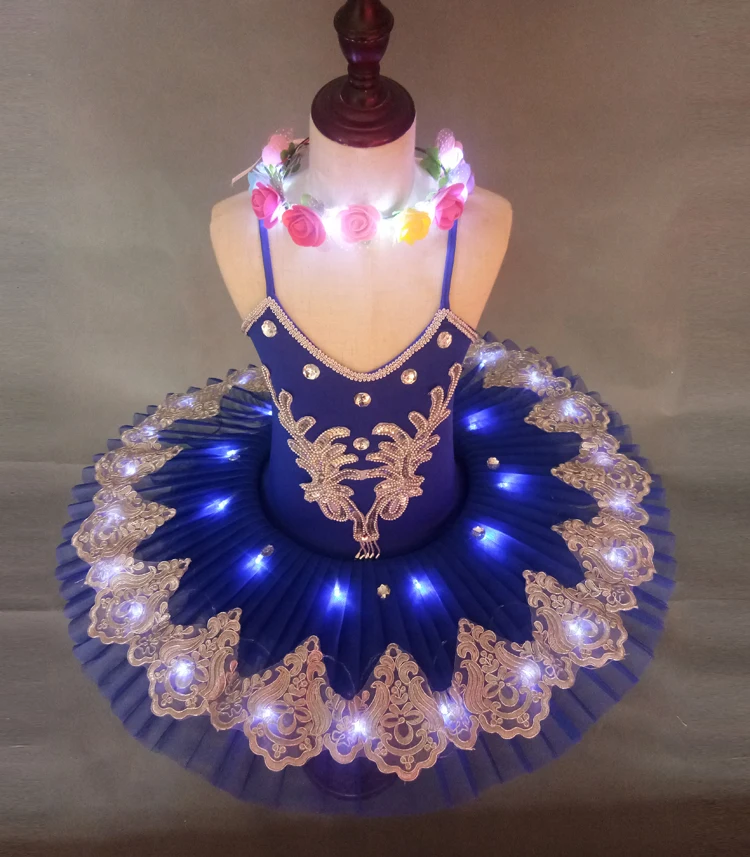 Ruoru المهنية مصباح ليد بحيرة البجع الباليه Led توتو الفتيات راقصة الباليه فستان أطفال فستان الباليه Dancewear المرحلة ملابس تنكرية للحفلات