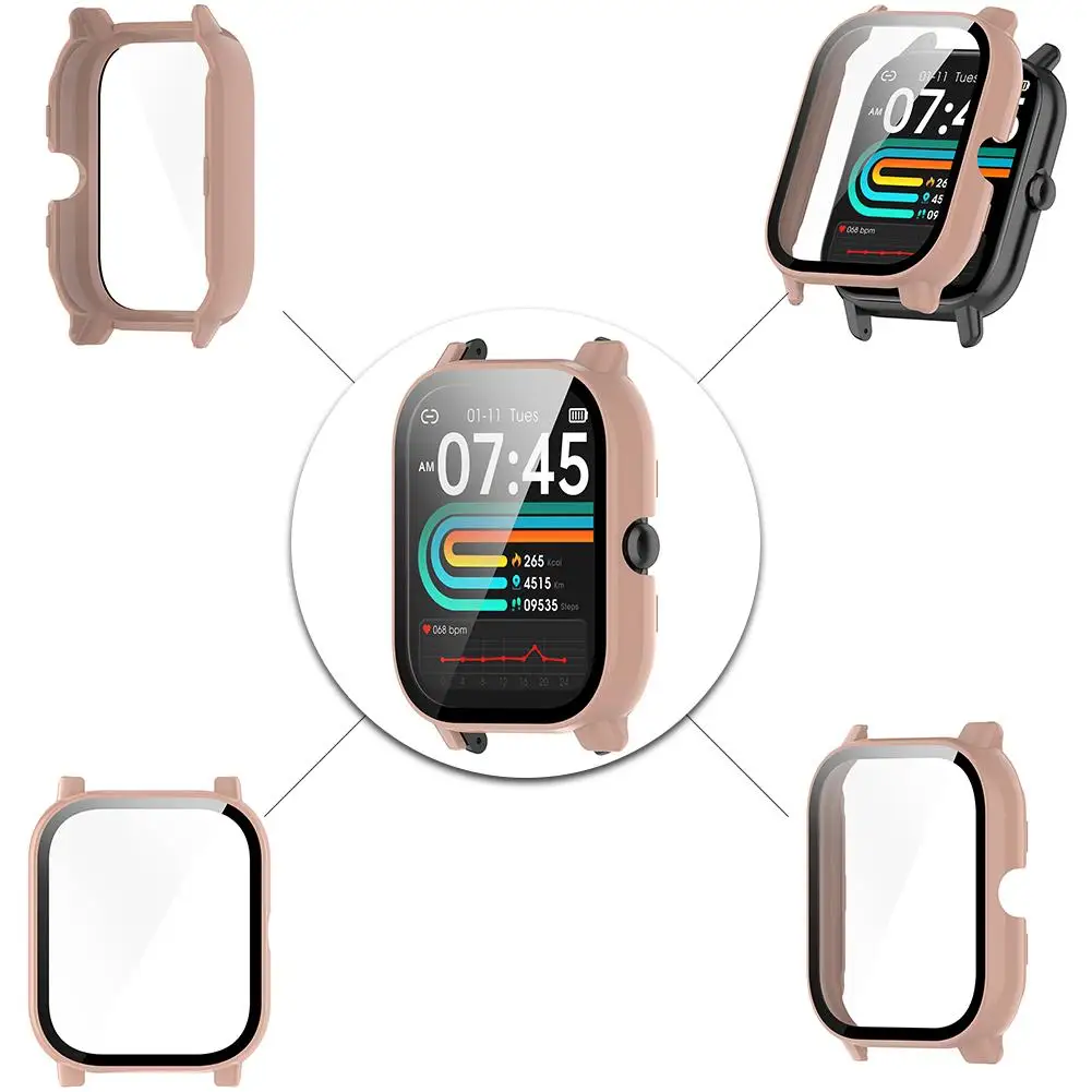 Nerunsa P66D PC+tempered Film Integrated Smart Watch Design And Wear-resistant Scratch-resistant, Case, Translucent Protect N7S0