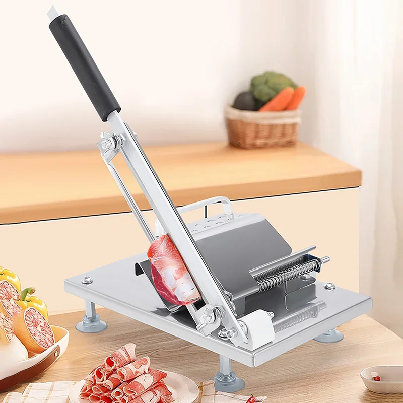 

Meat Slicing Manual Machine Household Kitchen Manual Tools Stainless Steel Multi-function Adjustable Slice Thickness Meat Slicer