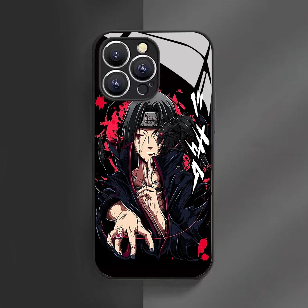 Anime Cool-N-Narutos Uchiha Itachi Phone  Case For iPhone 16 15 14 13 12 Mini 11 Pro XS Max X Glass Soft Silicone Frame Back