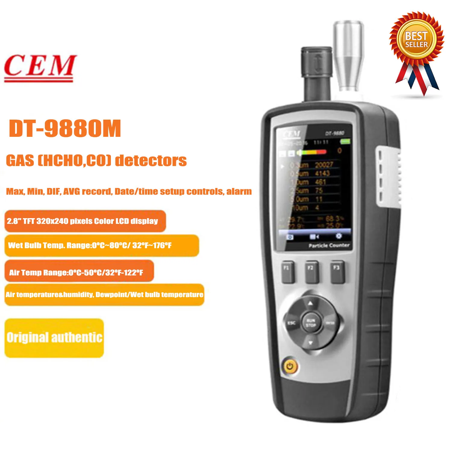 CEM DT-9880 DT-9881 DT-9880M DT-9881M DT-9883M Air Quality Detector Particle Count PM2.5 Dust Particle Counter Particle Detector