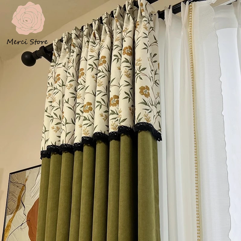 

Luxury French Retro Chenille Valance Blackout Curtains for Living Room Bedroom High End Custom Drapes Energy Saving Drapes