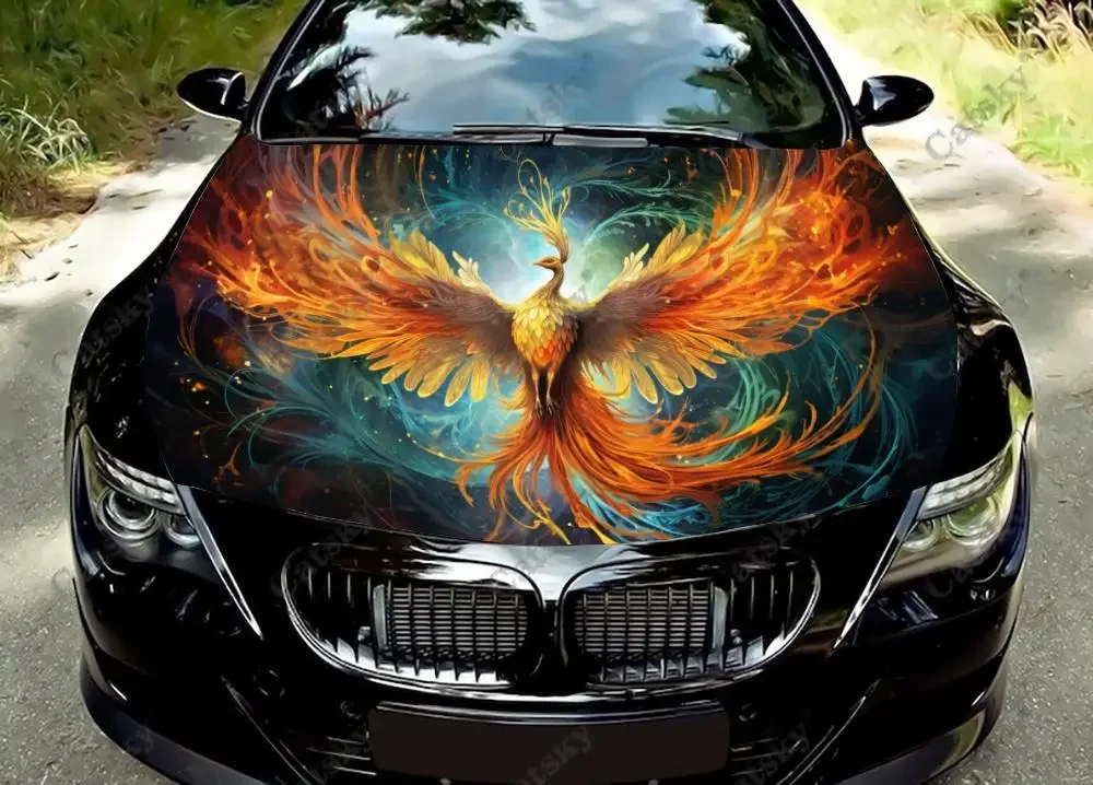 

Phoenix Graffiti Art Car Hood Vinyl Stickers Wrap Vinyl Film Engine Cover Decals Sticker on Car Auto Accessories