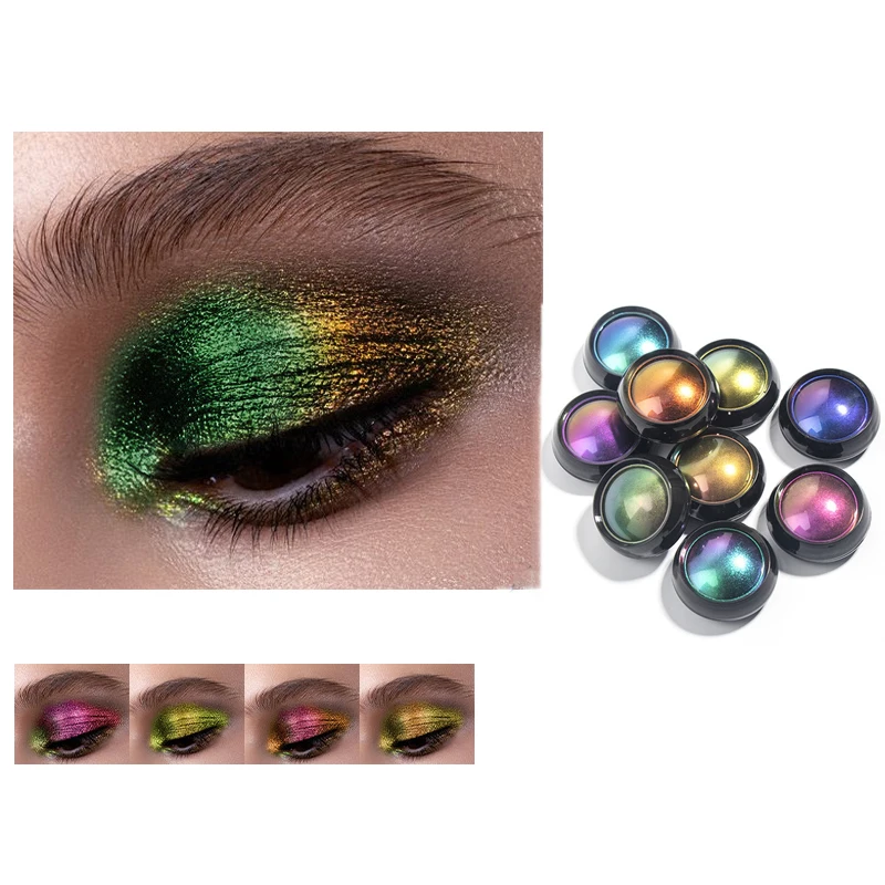 카멜레온 글리터 아이섀도우 파우더 메탈릭 울트라 파인 하이라이터 크롬 블루 퍼플 펄 샤이니 파우더, 다기능 메이크업