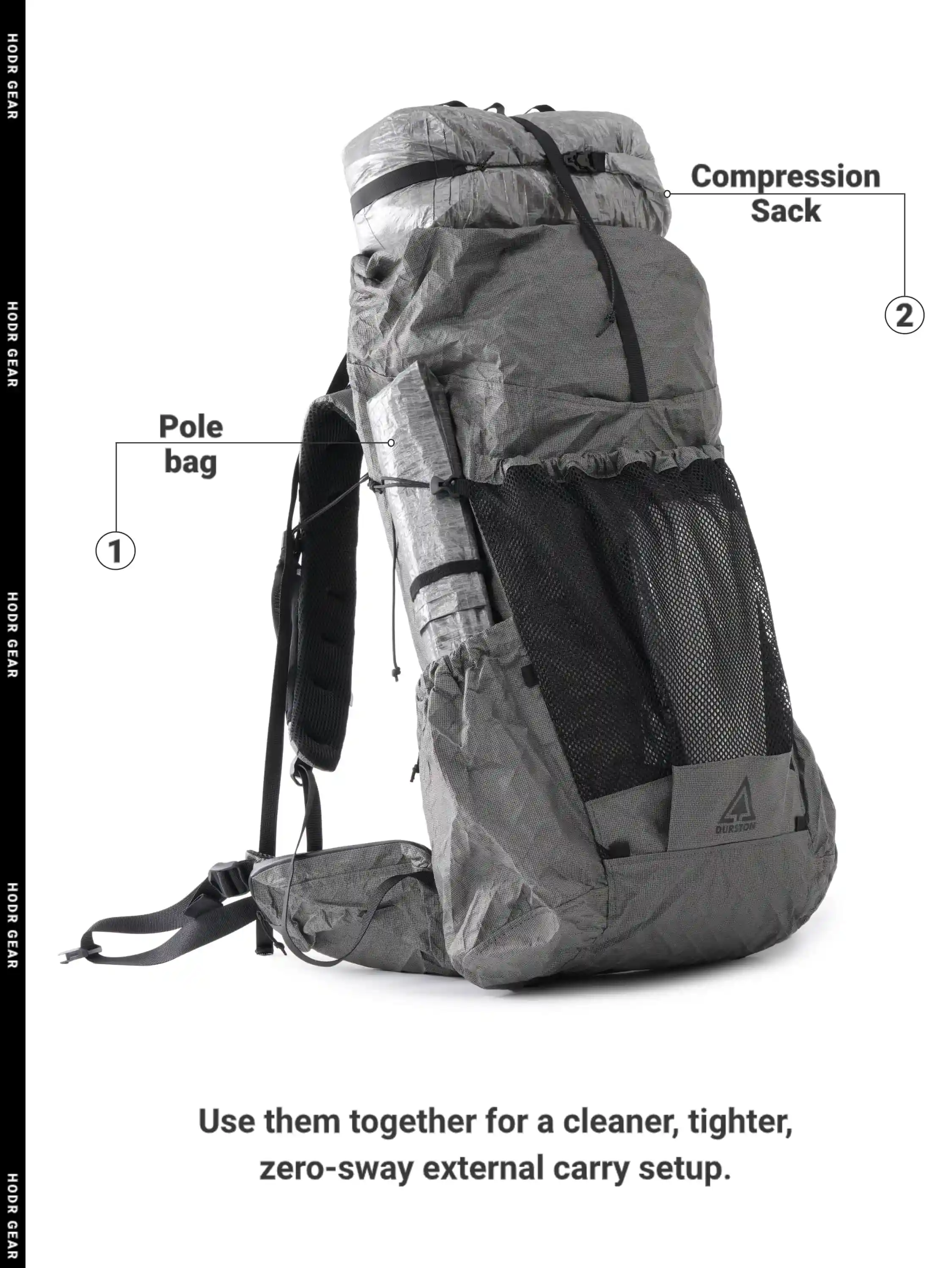 [HODRGEAR] Ultraleichte Dyneema-Zeltstangentasche, 9 g DCF, wasserdichter Aufbewahrungssack, Organizer-Koffer für Camping, Wandern, Zeltstangen, 30–55 cm – Detail 10