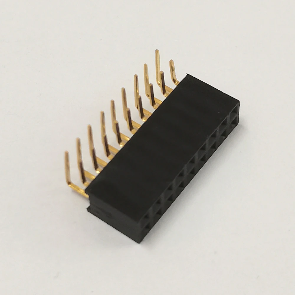 2,54 mm Rastermaß, zweireihige, rechtwinklige Buchsenleiste, 90-Grad-Biegestift-Steckverbinder, 2x2P/3/4/5/6/7/8/9/10/12/20/40P PCB-Buchse – Detail 13
