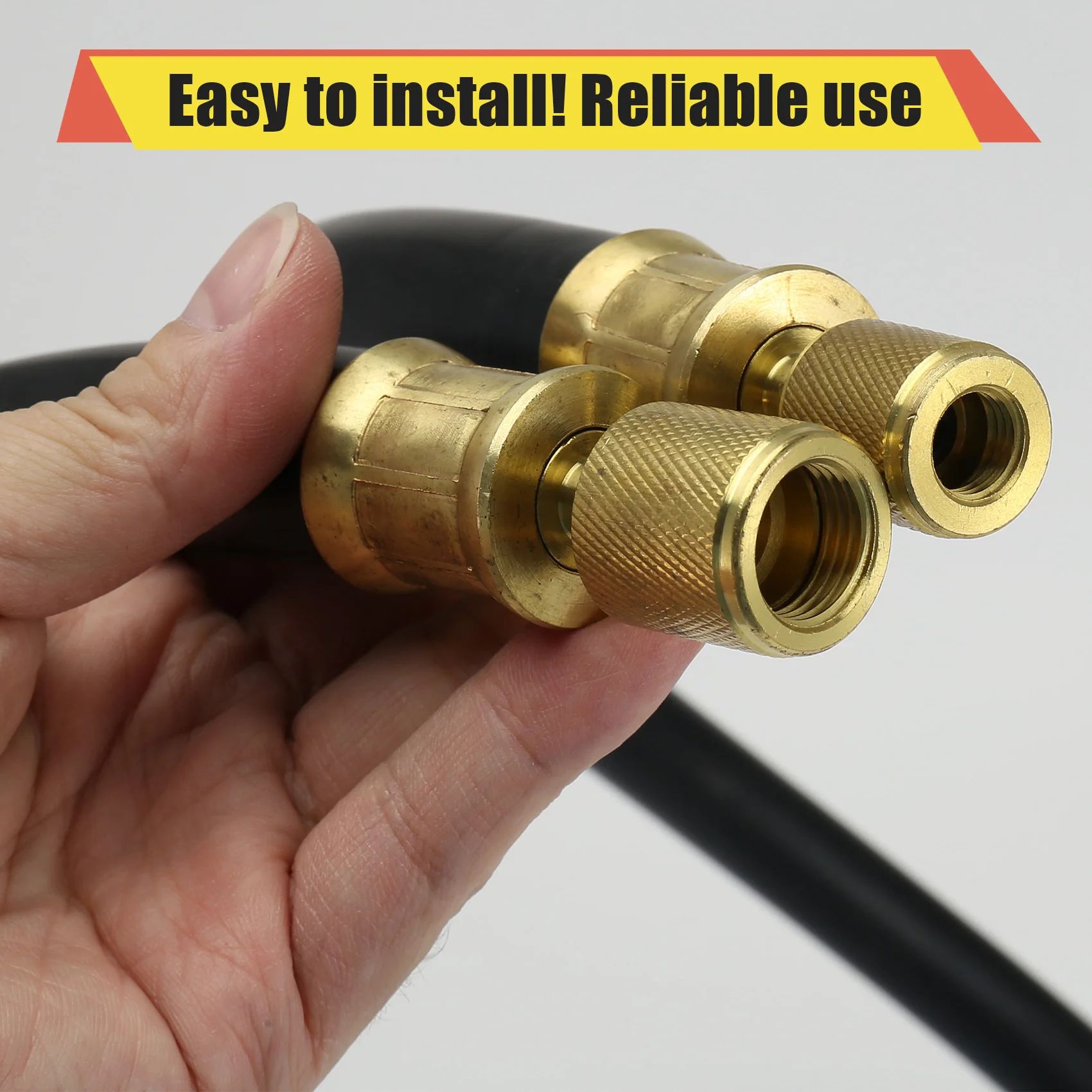 belong High-Flow Refrigerant Hose, Black, 6ft, 1/2inch Diameter, 3/8inch to 1/4inch Fitting