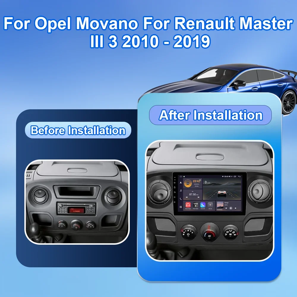 Car Radio Android 16 For Nissan NV400 For Opel Movano For Renault Master III 3 2010 - 2019 Auto Multimedia Player Stereo 4G+Wifi
