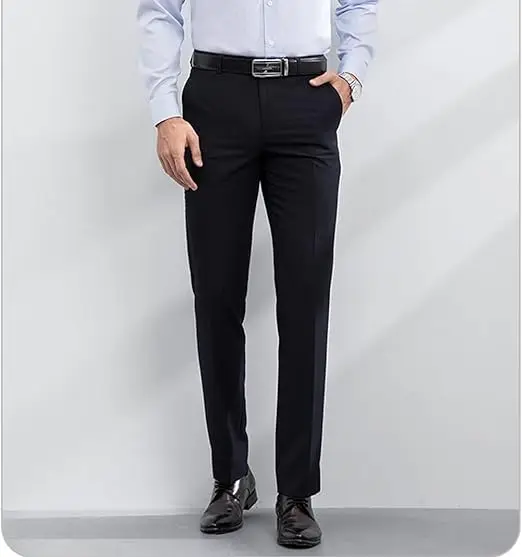 Pantalones de vestir para hombre, traje clásico ajustado, cómodo, informal, prémium