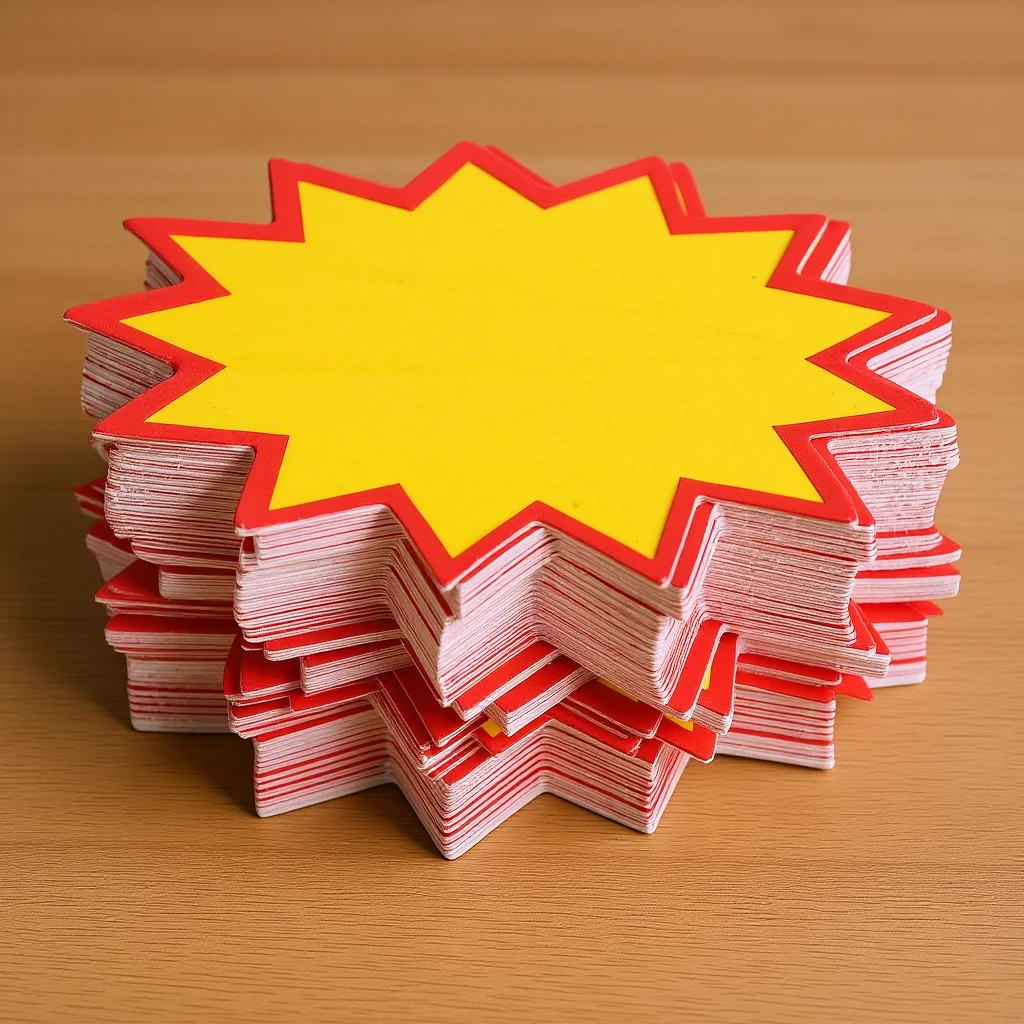 

100Pcs Price Tags Burst Retail Store Small Paper Price Labels Supermarket Sale Signs Retail Sale Signs Tags for Commerce