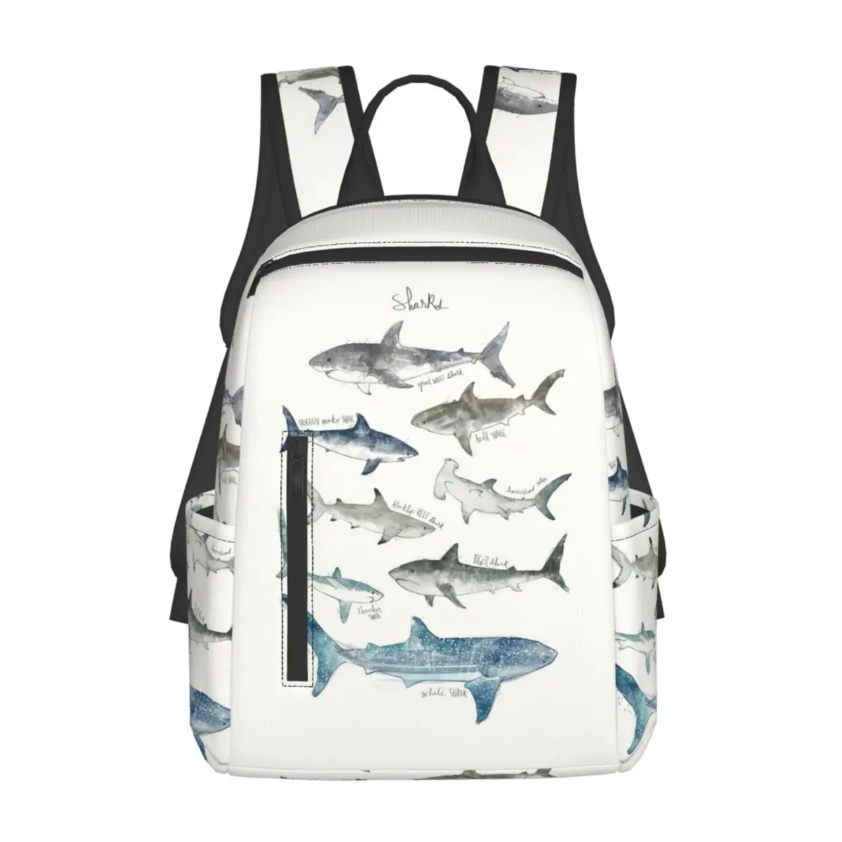 サメバックパック-デイパック-大容量-キッズブックバッグ-スクールバッグ-ショルダーバッグ-メンズ-レディース
