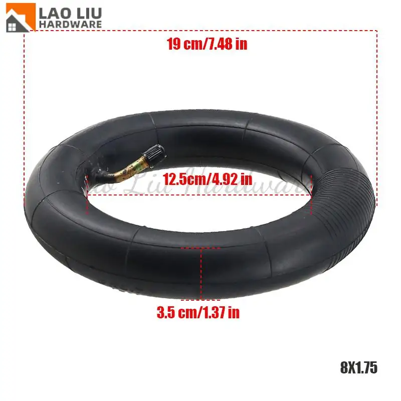 Cámara de aire de 8x1,75 para inflar neumáticos de scooter eléctrico, fácil inflado